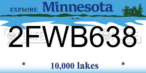 2FWB638 Minnesota License Plate