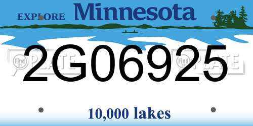 2G06925 Minnesota License Plate