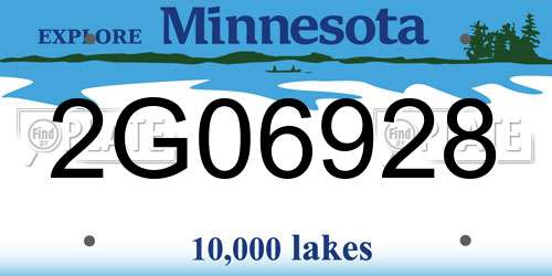 2G06928 Minnesota License Plate