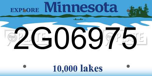 2G06975 Minnesota License Plate