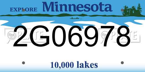 2G06978 Minnesota License Plate