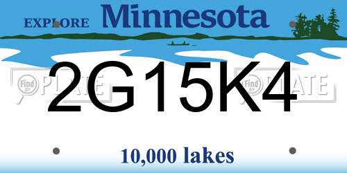 2G15K4 Minnesota License Plate