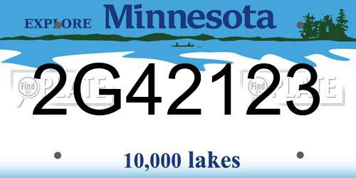 2G42123 Minnesota License Plate