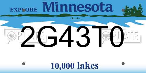 2G43T0 Minnesota License Plate