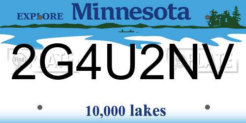 2G4U2NV Minnesota License Plate
