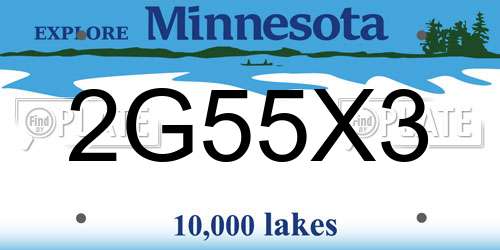 2G55X3 Minnesota License Plate