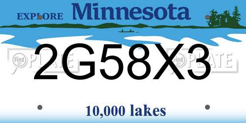 2G58X3 Minnesota License Plate