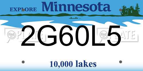2G60L5 Minnesota License Plate