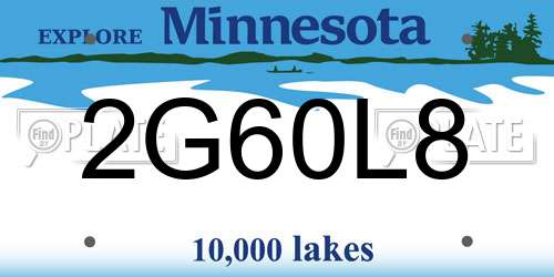 2G60L8 Minnesota License Plate