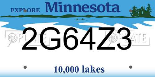 2G64Z3 Minnesota License Plate