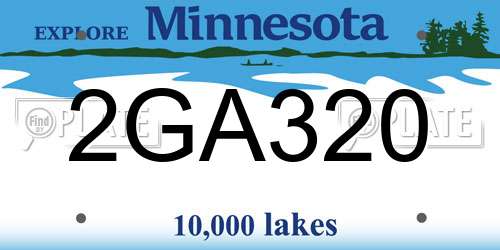 2GA320 Minnesota License Plate