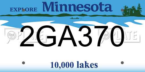 2GA370 Minnesota License Plate