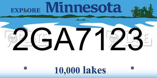 2GA7123 Minnesota License Plate