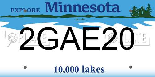 2GAE20 Minnesota License Plate