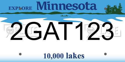 2GAT123 Minnesota License Plate