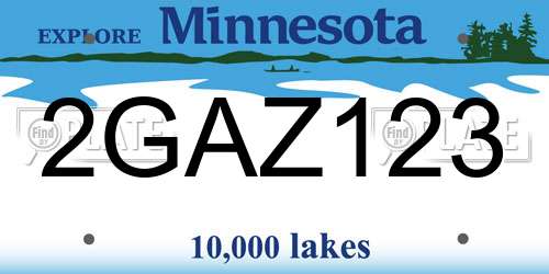 2GAZ123 Minnesota License Plate