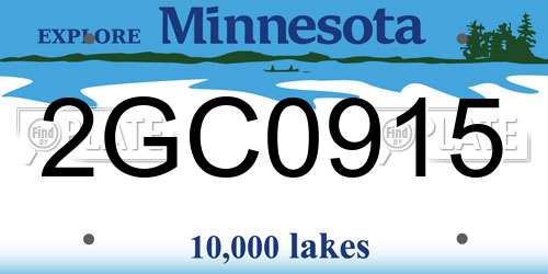 2GC0915 Minnesota License Plate