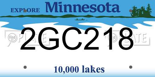2GC218 Minnesota License Plate