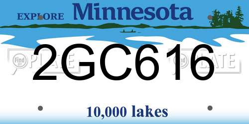 2GC616 Minnesota License Plate