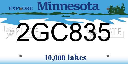 2GC835 Minnesota License Plate