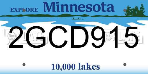 2GCD915 Minnesota License Plate
