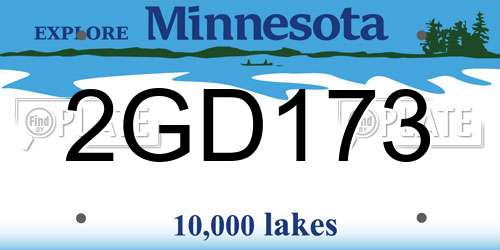 2GD173 Minnesota License Plate