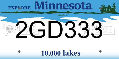 2GD333 Minnesota License Plate