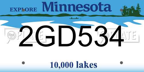 2GD534 Minnesota License Plate