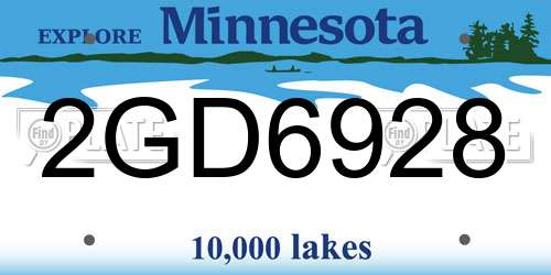 2GD6928 Minnesota License Plate