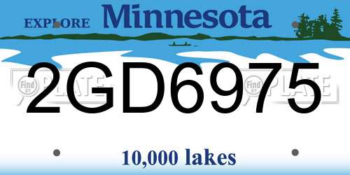 2GD6975 Minnesota License Plate