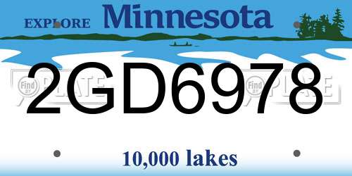 2GD6978 Minnesota License Plate