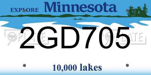 2GD705 Minnesota License Plate