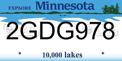 2GDG978 Minnesota License Plate