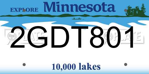 2GDT801 Minnesota License Plate