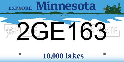 2GE163 Minnesota License Plate