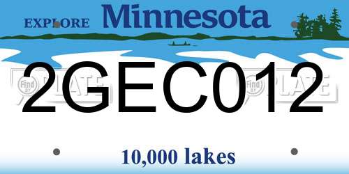 2GEC012 Minnesota License Plate