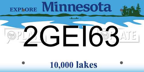 2GEI63 Minnesota License Plate