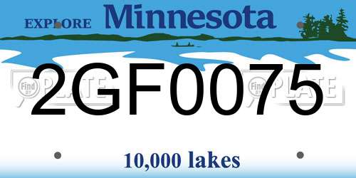 2GF0075 Minnesota License Plate