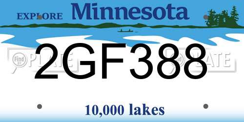 2GF388 Minnesota License Plate