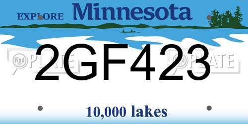 2GF423 Minnesota License Plate