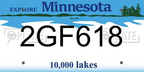 2GF618 Minnesota License Plate