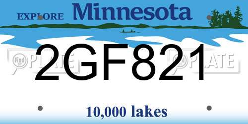 2GF821 Minnesota License Plate
