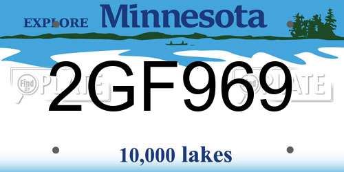 2GF969 Minnesota License Plate