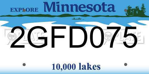 2GFD075 Minnesota License Plate