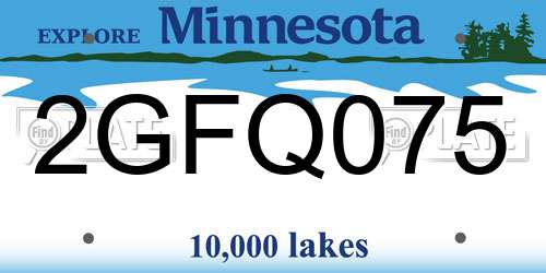2GFQ075 Minnesota License Plate