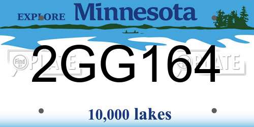 2GG164 Minnesota License Plate