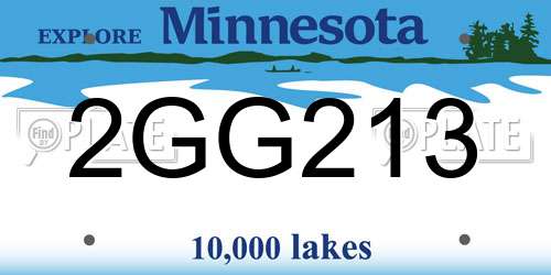 2GG213 Minnesota License Plate