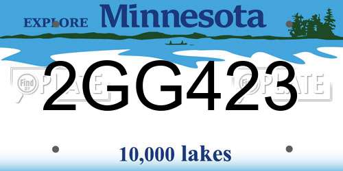 2GG423 Minnesota License Plate