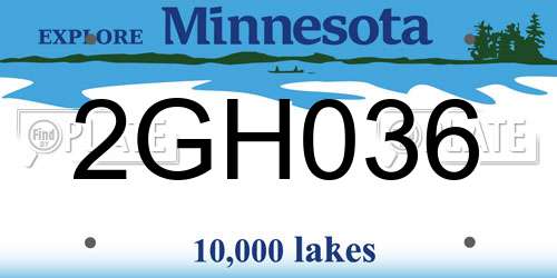 2GH036 Minnesota License Plate