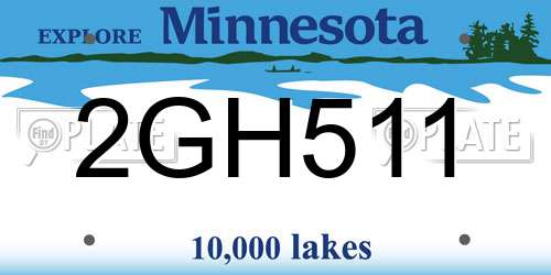 2GH511 Minnesota License Plate